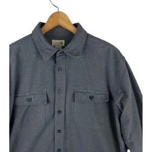 Vintage LL Bean Chamois Flannel Shirt Mens XLT Gray Workwear‎
